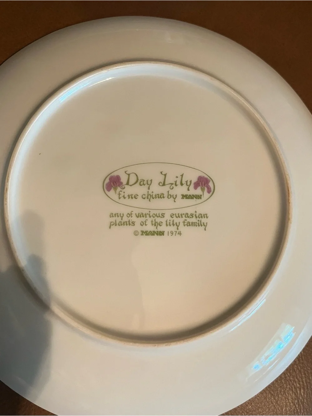 Vtg Fine China Tea Cup and Luncheon Plate in Day Lily Pattern by Seymour Mann
